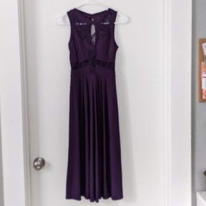 Purple midi lace dress